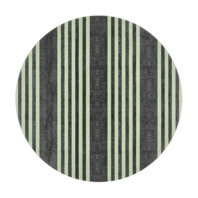 Planche À Découper Vert pâle et charbon cinq bandes motif (Devant)