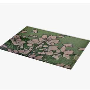 Planche à découper verte Fleur Rose