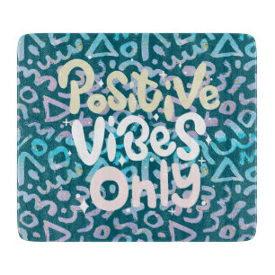 Planche À Découper Vibes positives uniquement géométriques vertes