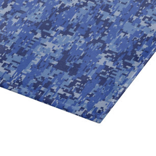 Planche À Découper Vibrant Camo Camouflage numérique bleu texture