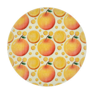 Planche À Découper Vibrant Orange Mandarin et fruit 3D brillant 