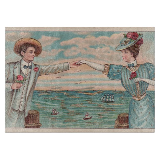 Planche À Découper Victorian Beach Love Dressy Ocean Mariage Couple (Devant)