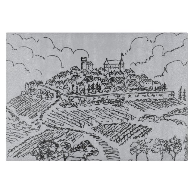 Planche À Découper Vignobles de Sancerre | Vallée de la Loire, France (Devant)