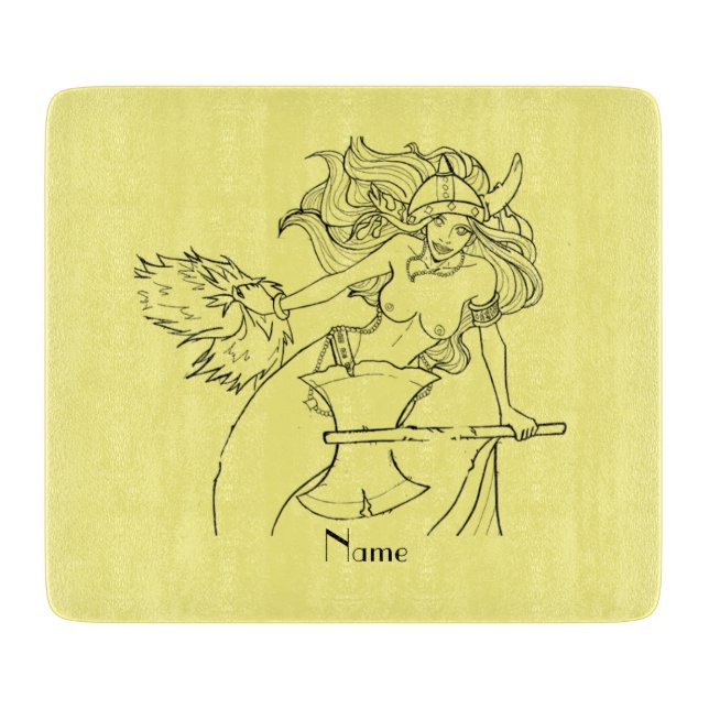 Planche À Découper Viking Mermaid Warrior Thunder_Cove (Devant)