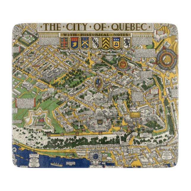 Planche À Découper Ville de carte du Québec (Devant)