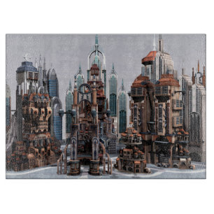 Planche À Découper Ville de fantasy futuriste Art de paysage urbain S