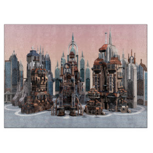 Planche À Découper Ville de fantasy futuriste Art de paysage urbain S