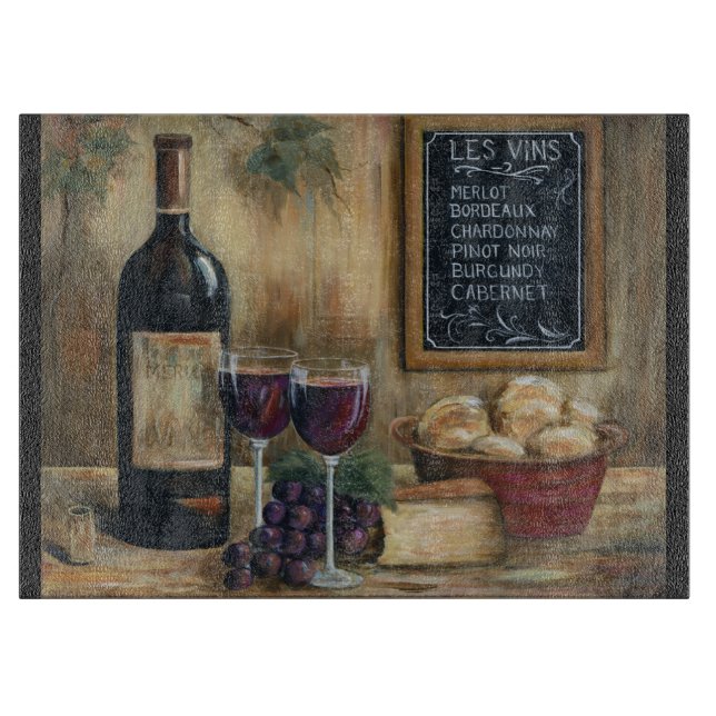 Planche À Découper Vin pour deux verres Cuttingboard (Devant)
