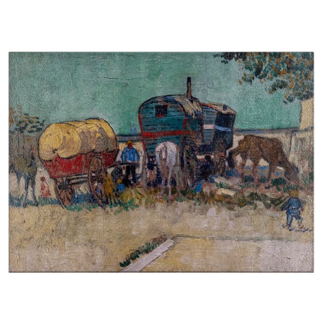 Planche À Découper Vincent van Gogh - Caravanes, campement de gitans  (Devant)
