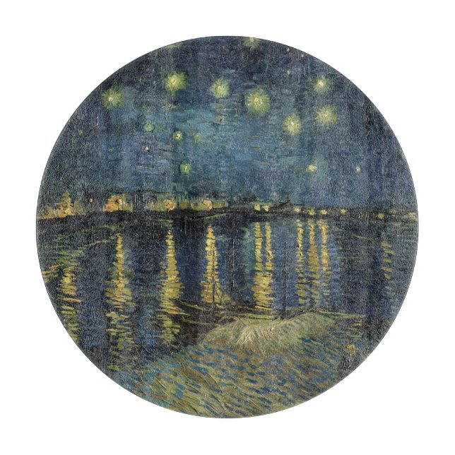 Planche À Découper Vincent van Gogh | Nuit étoilée sur le Rhône (Devant)