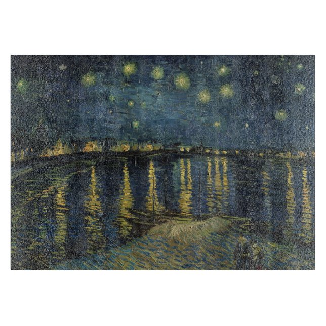 Planche À Découper Vincent van Gogh | Nuit étoilée sur le Rhône (Devant)