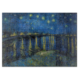 Planche À Découper Vincent van Gogh - Nuit étoilée sur le Rhône