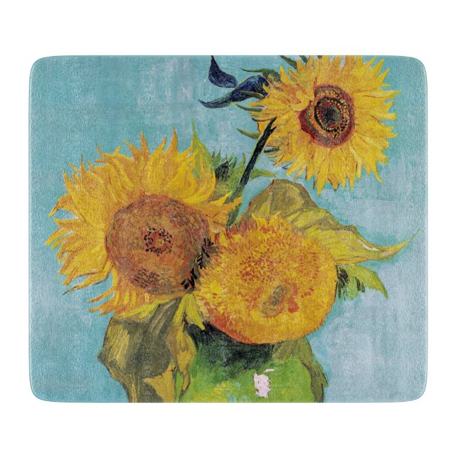Planche À Découper Vincent Van Gogh - Trois tournesols dans un vase (Devant)