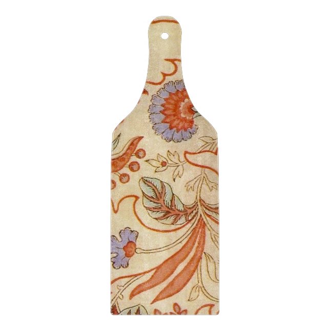 Planche À Découper Vintage Chintz Floral Antique Terracotta Français (Devant)