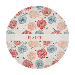 Planche À Découper Vintage Chrysanthemum Motif Motif japonais