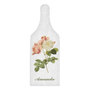 Planche À Découper Vintage Fleurs monogramme personnalisé planche à d