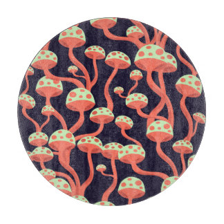 Planche À Découper Vintage Graphics Champignons Motif sans couture