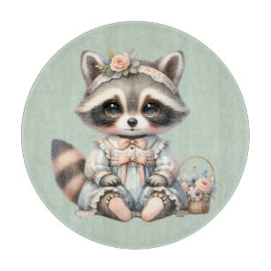 Planche À Découper Vintage habillé Cottagecore Raccoon Pastel