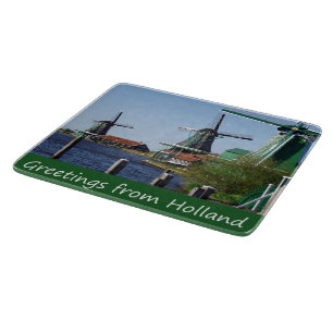 Planche À Découper Vintage Hollandais Folklore Rouge Blanc Vert mouli