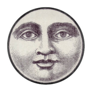 Planche À Découper Vintage homme dans la pleine lune visage lune