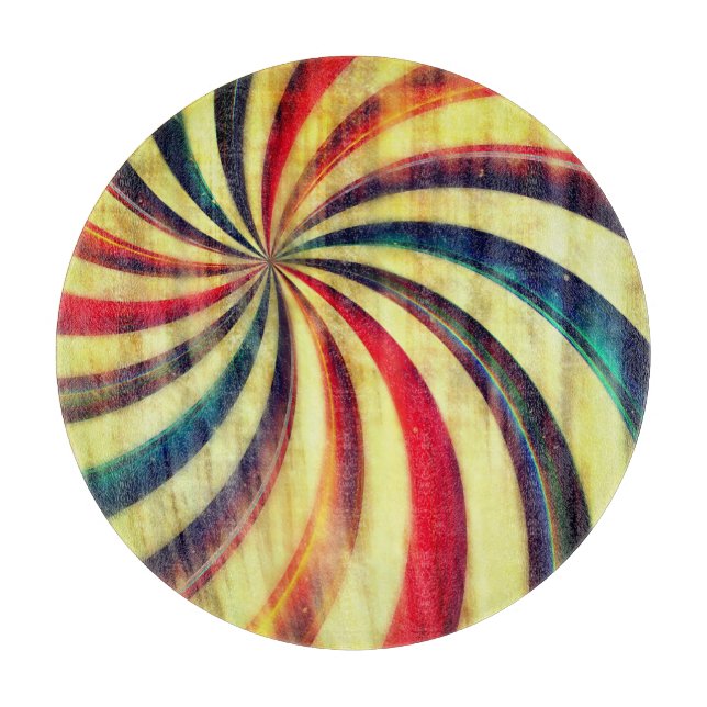 Planche À Découper Vintage menthe poivrée bonbon rayé tente carnaval (Devant)