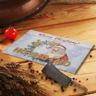 Planche À Découper Vintage Père Noël & pain d'épices Ho-Ho-Ho