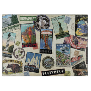 Planche À Découper Vintage voyage moderne USA