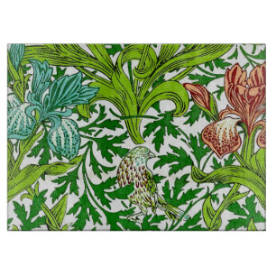 Planche À Découper Vintage William Morris Iris Bird Motif Floral