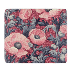 Planche À Découper Vintages pavois roses Verre Floral