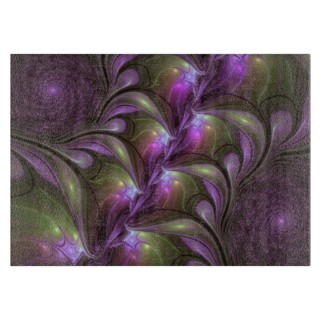 Planche À Découper Violet Abstrait violet violet kaki fractal (Devant)
