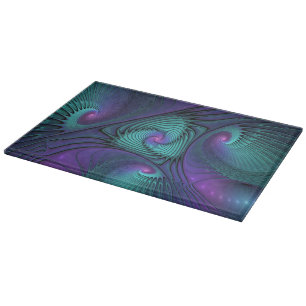 Planche À Découper Violet rencontre Turquoise moderne art fractal abs