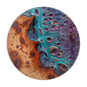 Planche à découper violet turquoise