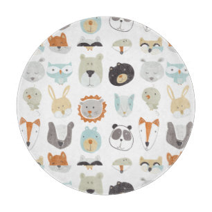 Planche À Découper Visages conviviaux   Portraits d'animaux mignons