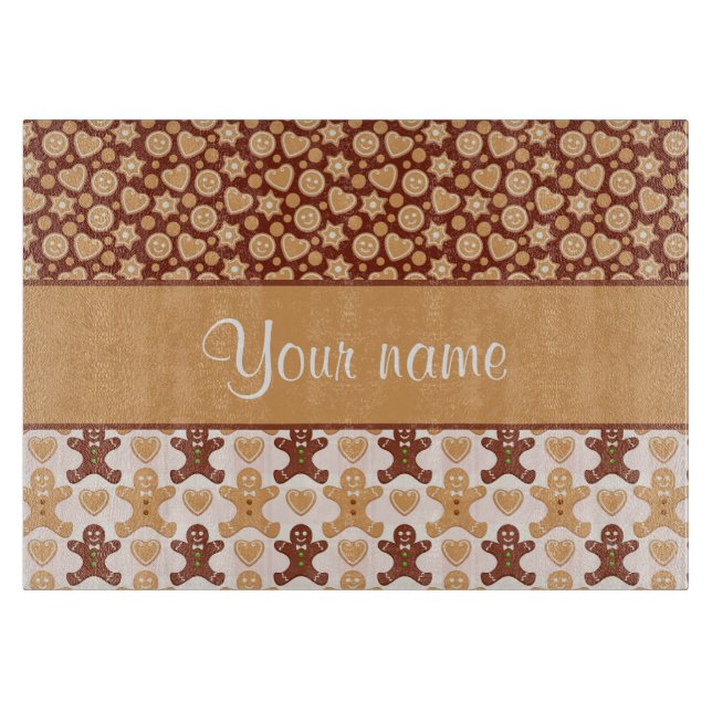 Planche À Découper Visages et coeurs de bonhommes en pain d'épice (Devant)