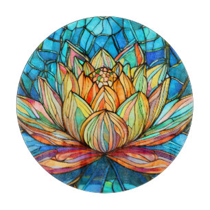 Planche À Découper Vitrail rose lotus