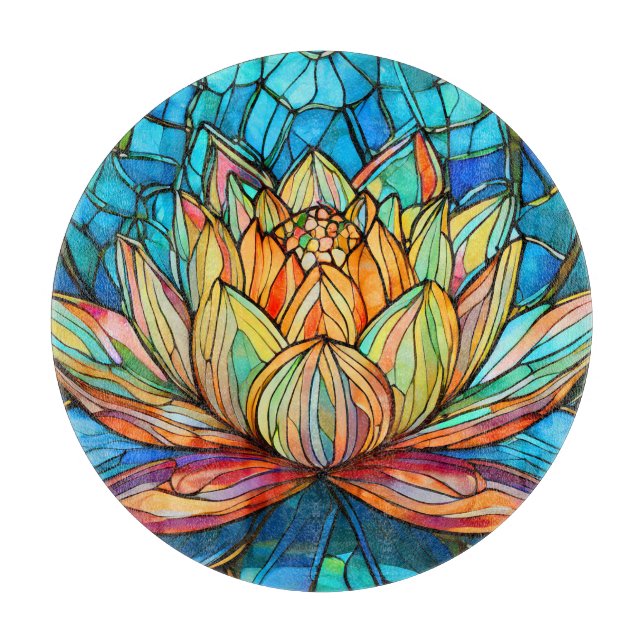 Planche À Découper Vitrail rose lotus (Devant)