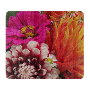 Planche À Découper Vivid Dahlias et Zinnia Cutboard