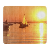 Voilier d'or Île de Rhode de coucher du soleil de