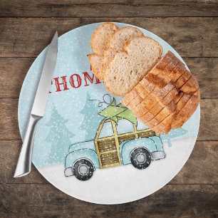 Planche À Découper Voiture de vacances d'arbre de Noël