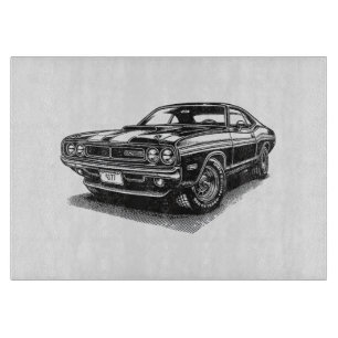 Planche À Découper Voiture Musclée Américaine Classique Rétro Vintage