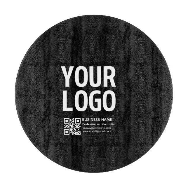 Planche À Découper Votre logo avec code QR et texte modifiables  (Devant)