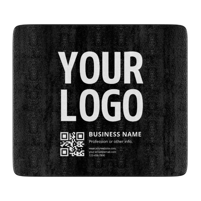 Planche À Découper Votre logo avec QR code et texte modifiables (Devant)