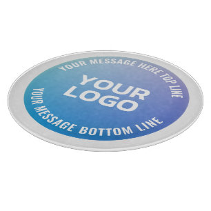 Planche À Découper Votre logo Ombre de bleu à violet et texte circu