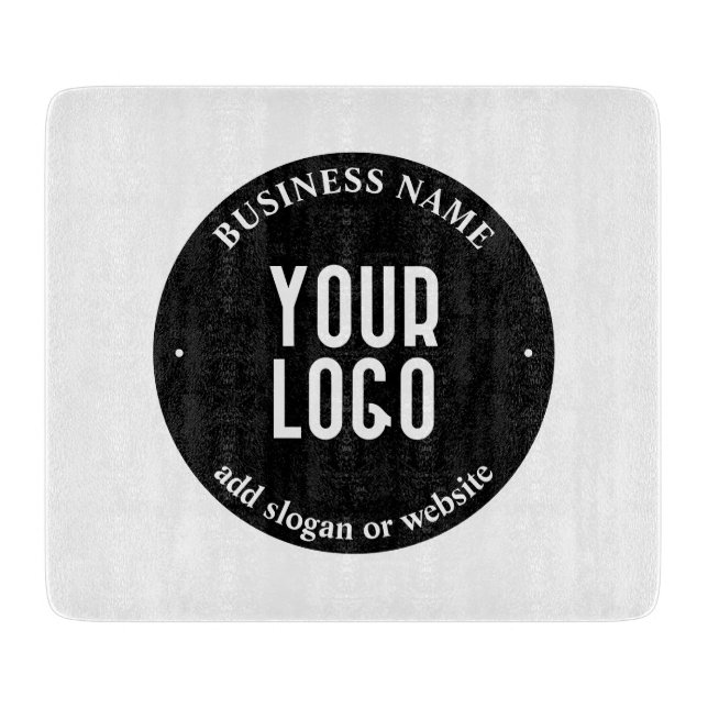 Planche À Découper Votre texte et votre logo téléchargé | Noir et bla (Devant)