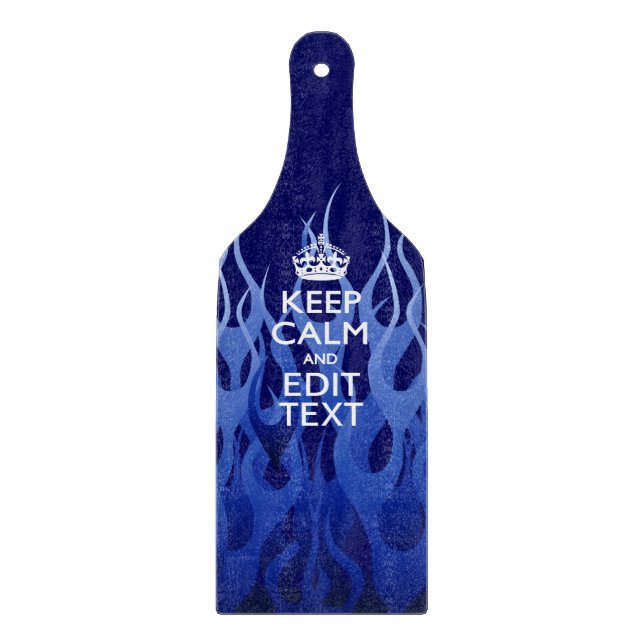 Planche À Découper Votre texte sur Garder le calme sur Blue Racing Fl (Devant)