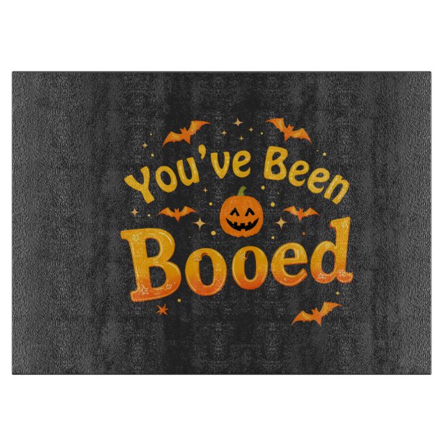 Planche À Découper Vous avez été hué Citrouille Éffrayant Halloween (Devant)