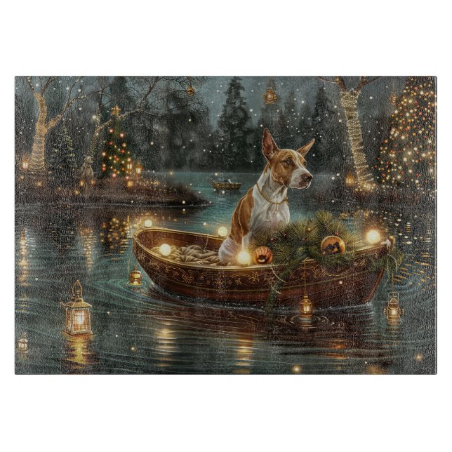 Planche À Découper Voyage de fête de Noël de Bull Terrier (Devant)
