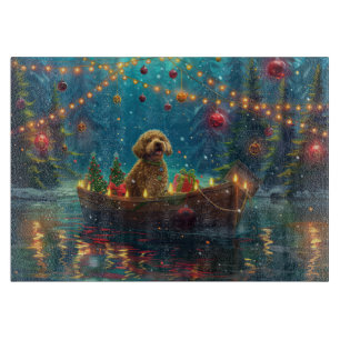 Planche À Découper Voyage de fête de Noël Goldendoodle