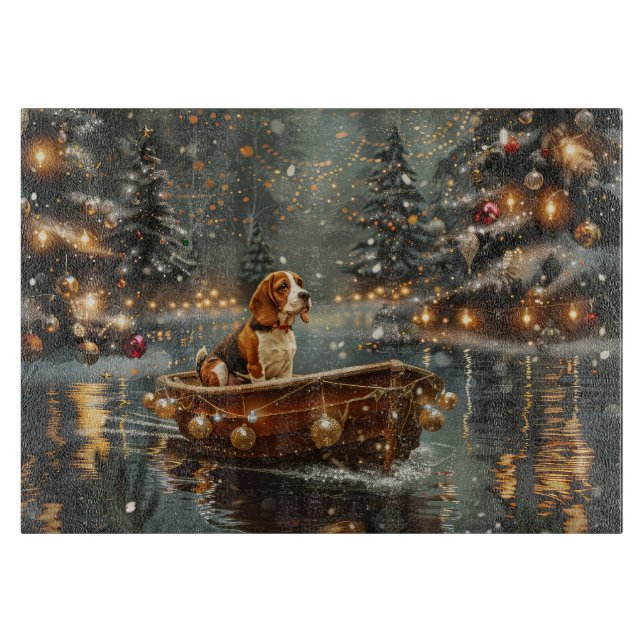 Planche À Découper Voyage de Noël de la Beagle (Devant)