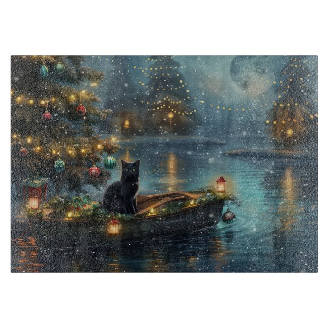 Planche À Découper Voyage de Noël de la Chatte Noire (Devant)